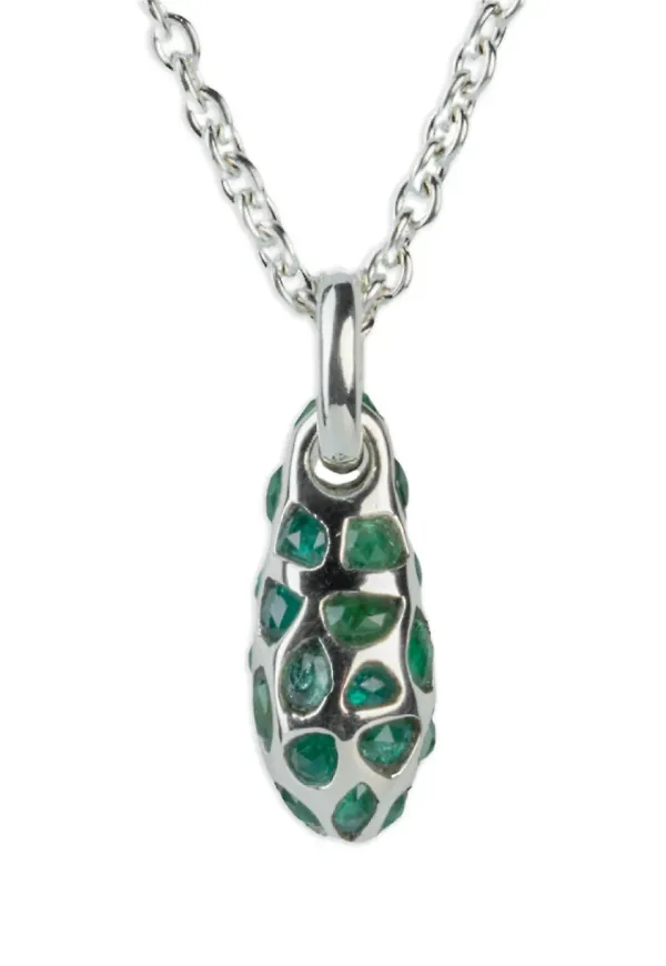 Parts of Four halsband med smaragd - Silverfärgad