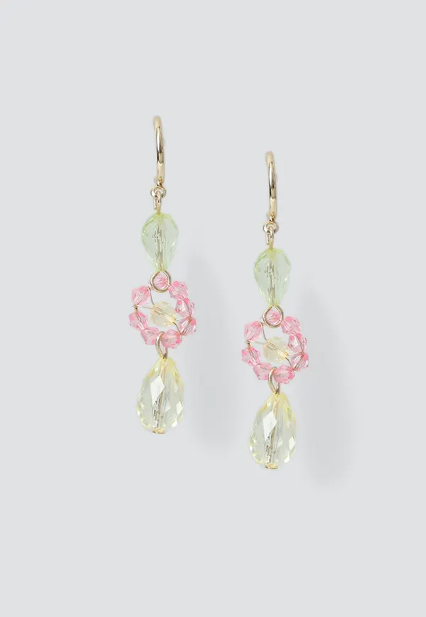 Pastel Beaded Flower Earrings