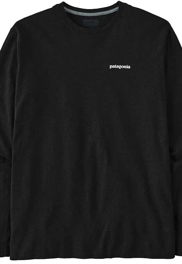 Patagonia Men's Longsleeve P-6 Logo Responsibili-Tee Black