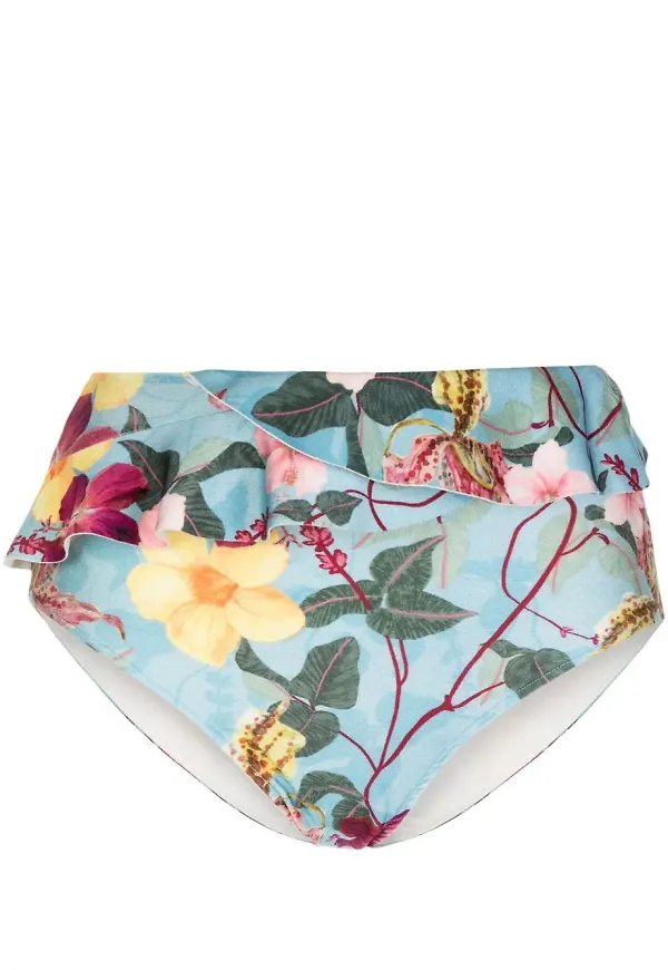 PatBO Hibiscus bikinitrosor med volangdetalj - Blå