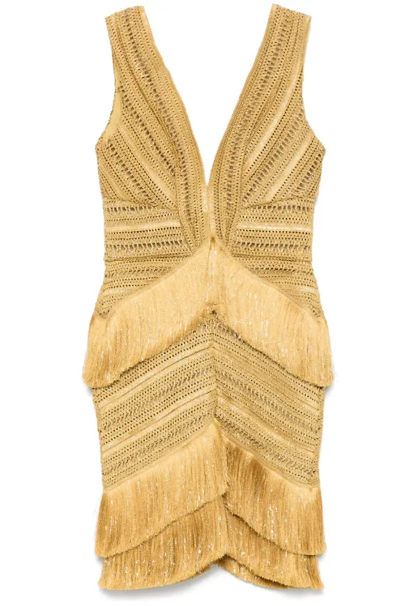 PatBO Pampas miniklänning - Guldfärgad – Farfetch