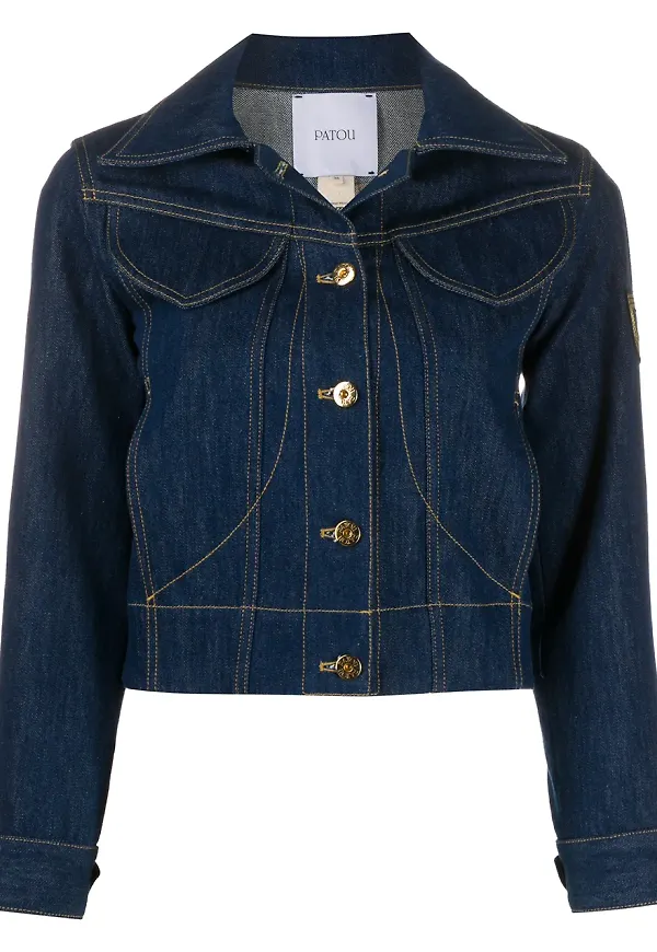 Patou jeansjacka med logotyp - Blå