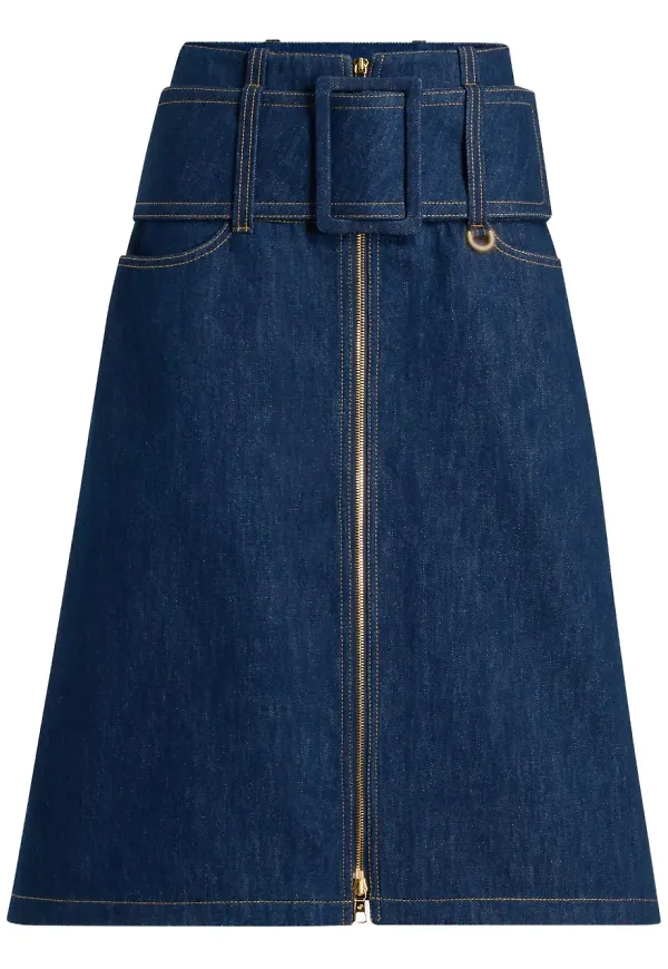 Patou jeanskjol med dragkedja - Blå