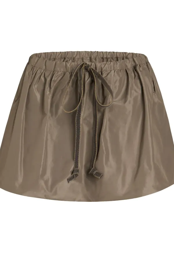 Patou Puffy minikjol i faille - Brun
