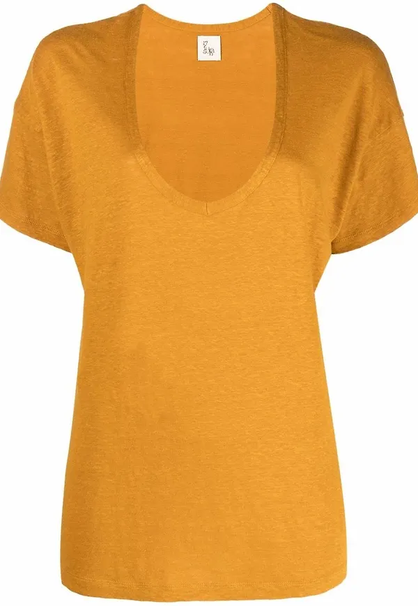 PAULA v-ringad t-shirt - Gul