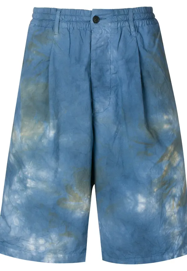 Paura batikfärgade bermudashorts - Blå