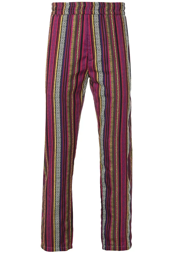 Paura striped straight-leg trousers - Röd