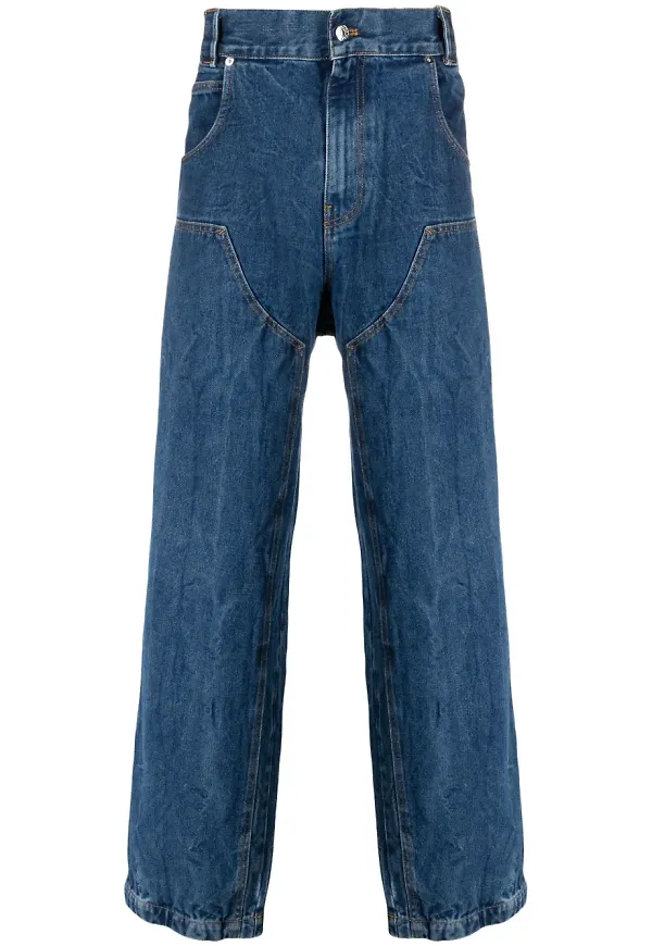 Paura wide leg-jeans med hög midja - Blå