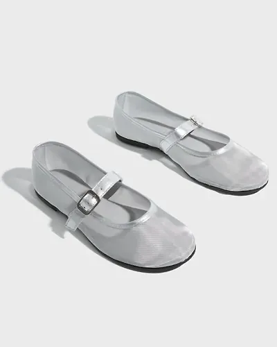Pavement - Silver - Inez Ballerinas