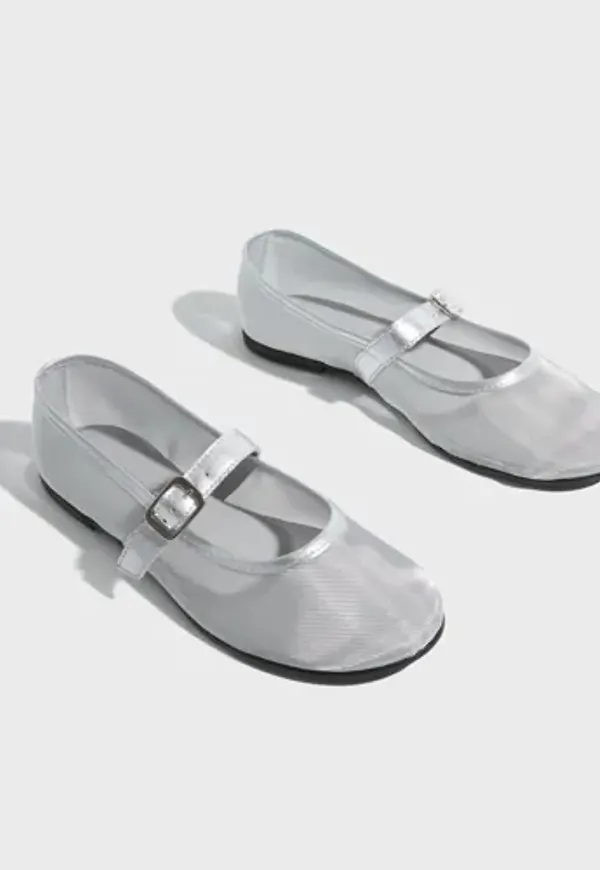 Pavement - Silver - Inez Ballerinas