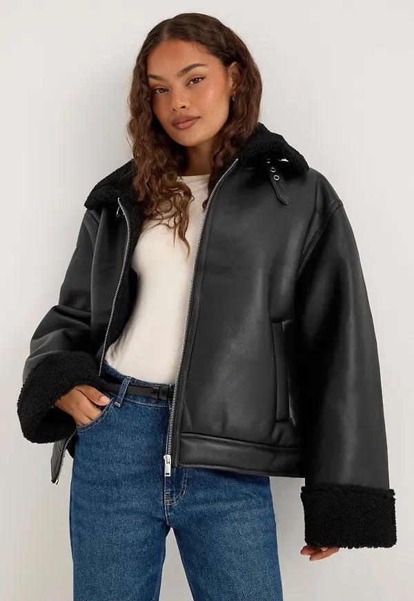Pcava Coated Aviator Jacket