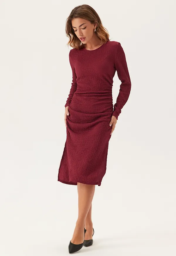 Pcjamal Ls Midi Rouching Dress