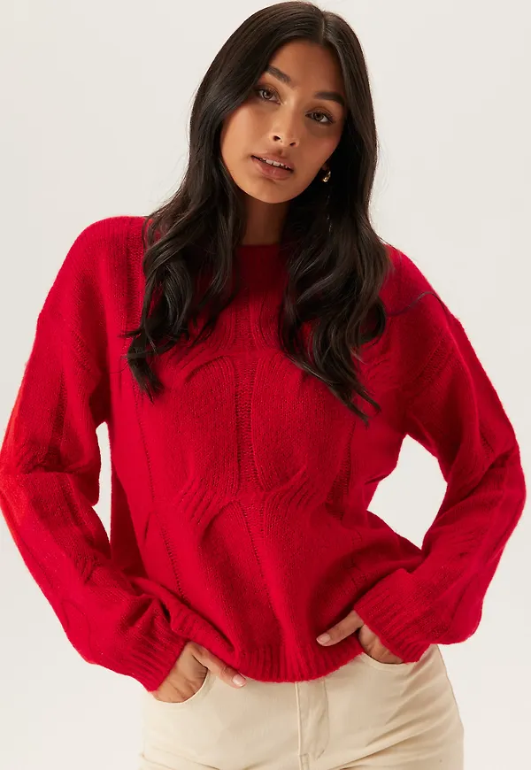 Pcjenna Ls O-neck Cable Knit