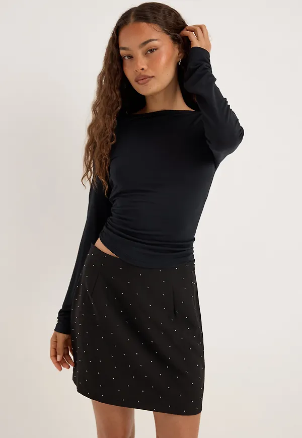 Pckamil Rhinestones Hw Mini Skirt