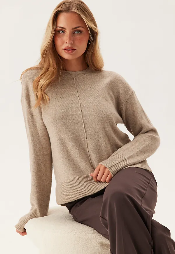 Pcmalou Ls O-neck Cutline Knit