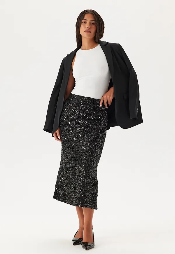Pcserena Sequin Hw Midi Skirt