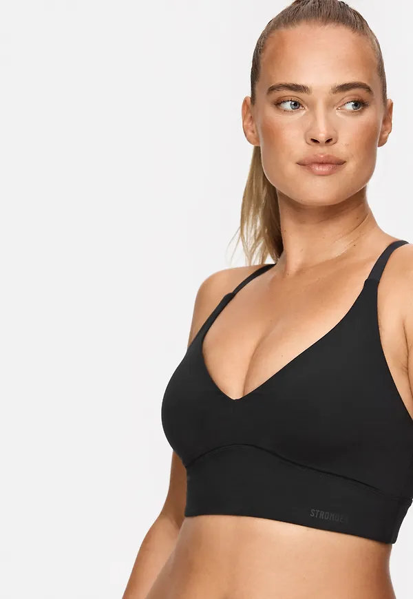 Peach Dazzle Sports Bra Black
