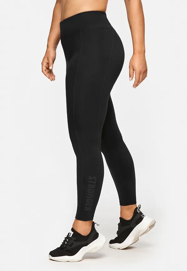 Peach Panel Tights Black