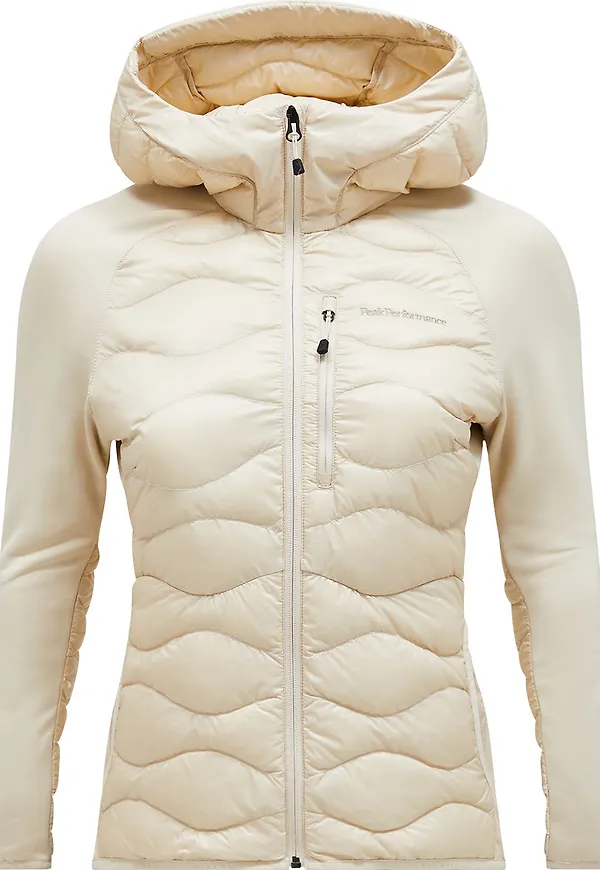 Peak Performance Women's Helium Down Hybrid Hood Sand Fog