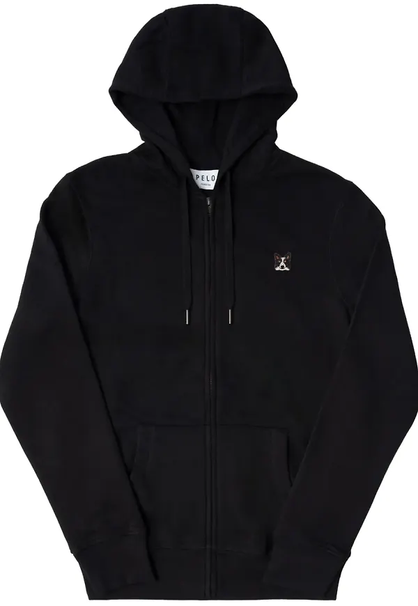 PELO FOUNDATION border collie hoodie - Svart