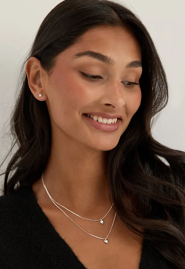Penina Gift Set, Necklace & Earstuds, silver-plated