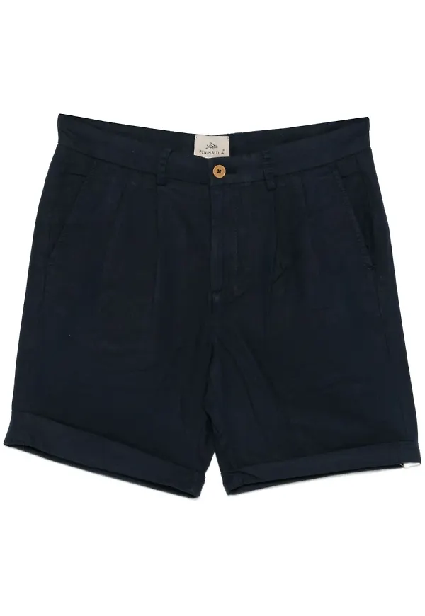 PENINSULA SWIMWEAR plisserade bermudashorts - Blå