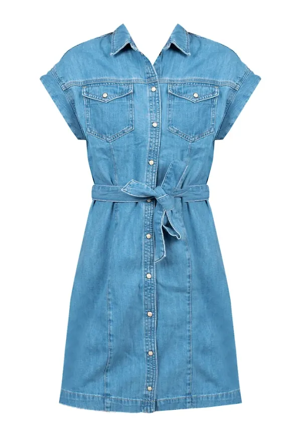 Pepe Jeans - Klänningar - Blå - Dam - Storlek: L,M,S