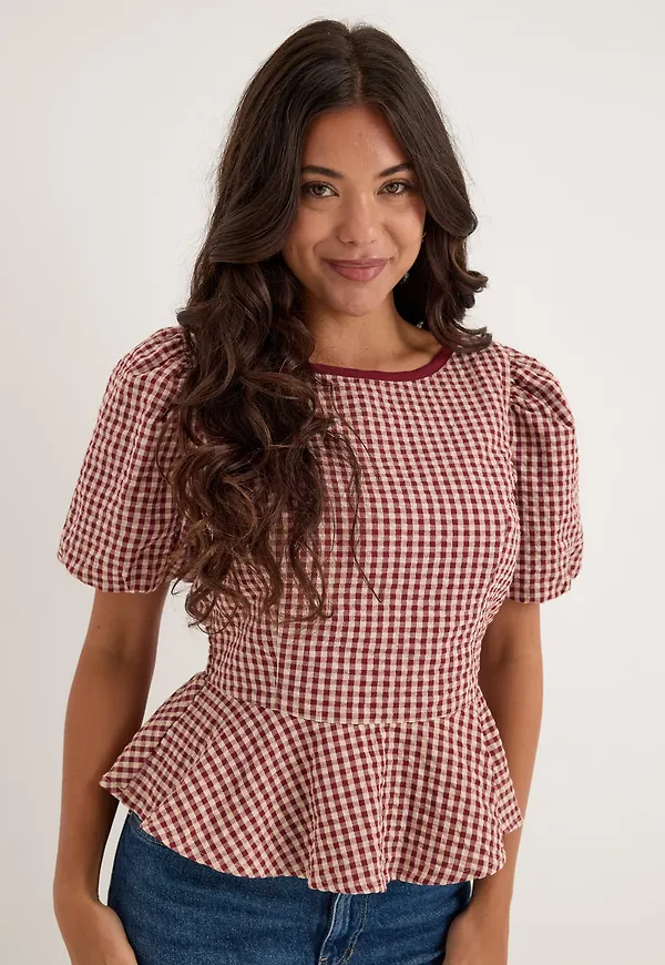 Peplum Boatneck Blouse