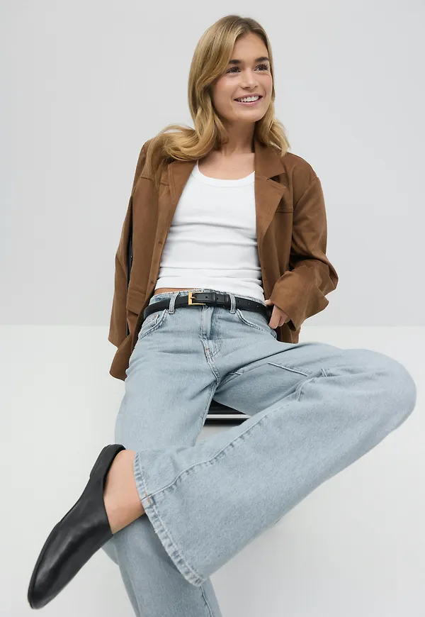Gina Tricot - Perfect wide jeans - wide jeans - Blå - 32 - Dam