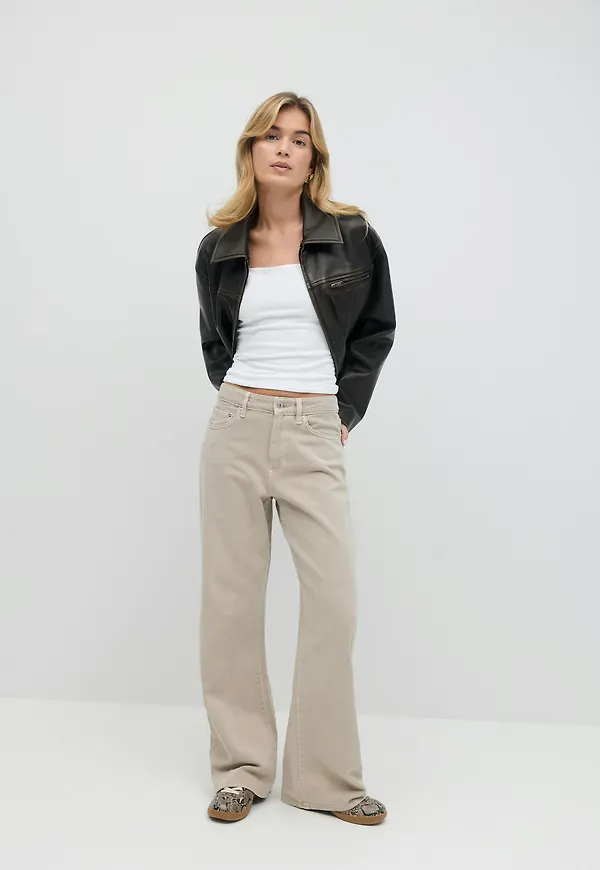 Gina Tricot - Perfect wide jeans - wide jeans - Vit - 32 - Dam