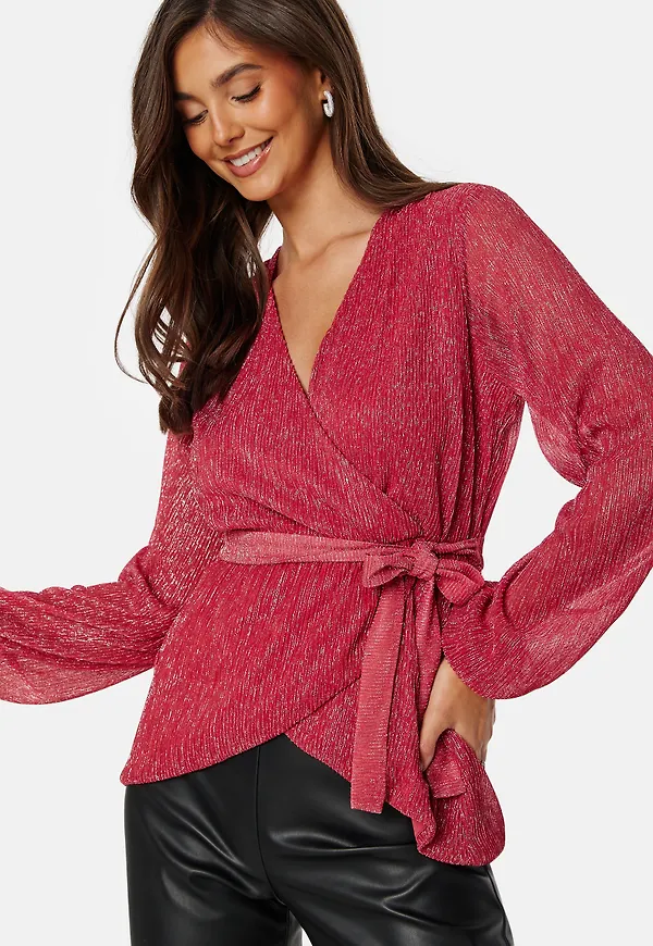 Perley sparkling wrap top