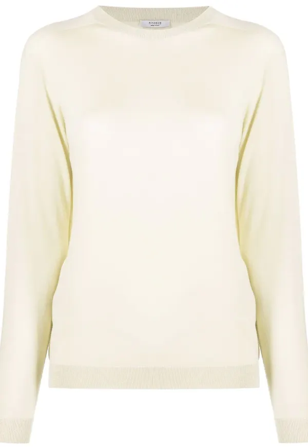 Peserico tröja med metallic-kant - Gul