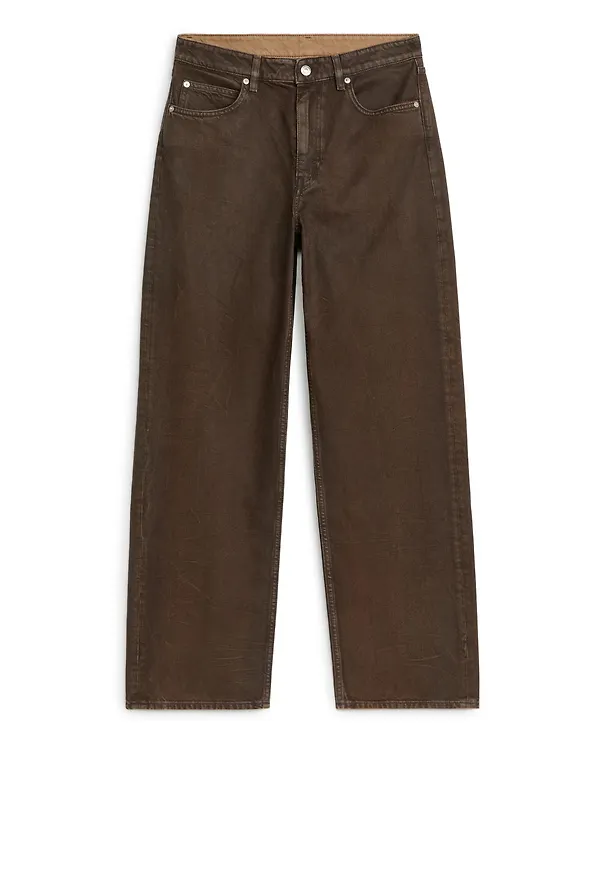PETAL Low Loose Jeans - Brown