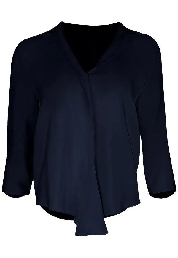 Peter Cohen drape collar blouse - Blå