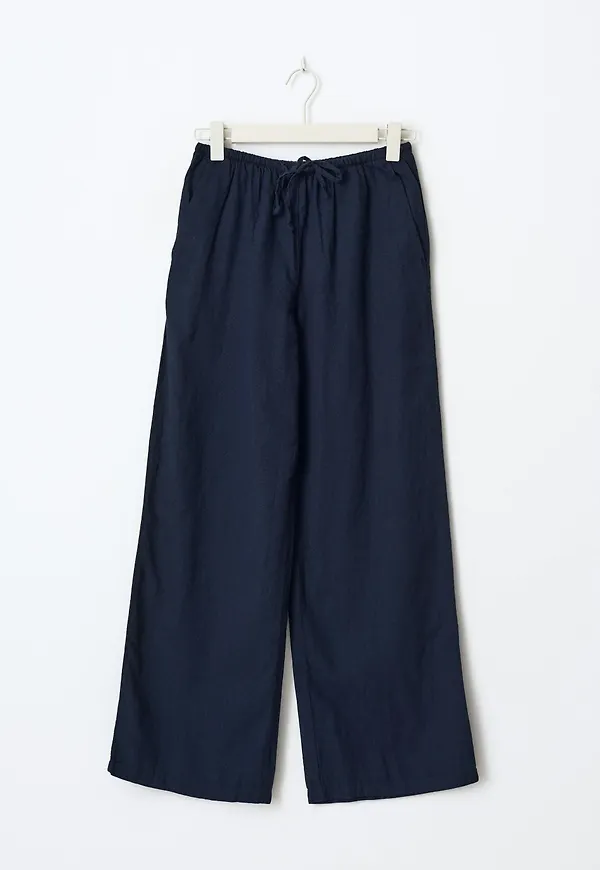 Petite linen blend trousers