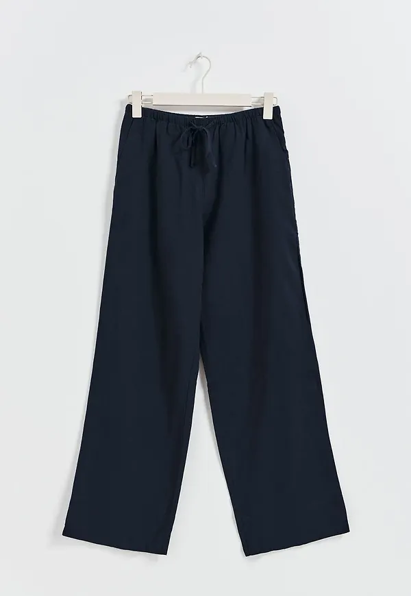 Petite linen blend trousers