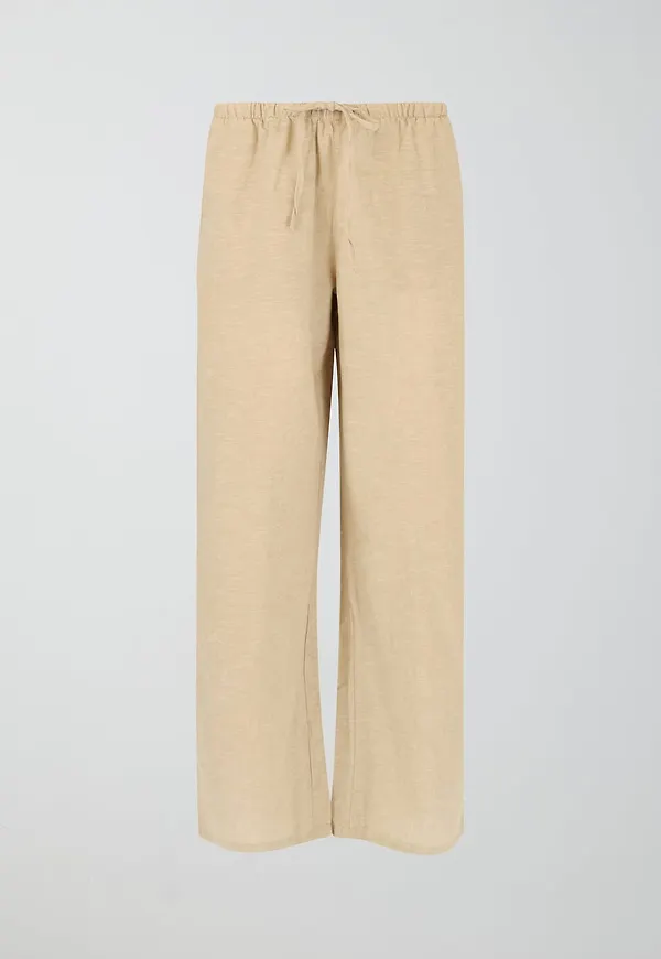 Petite linen blend trousers