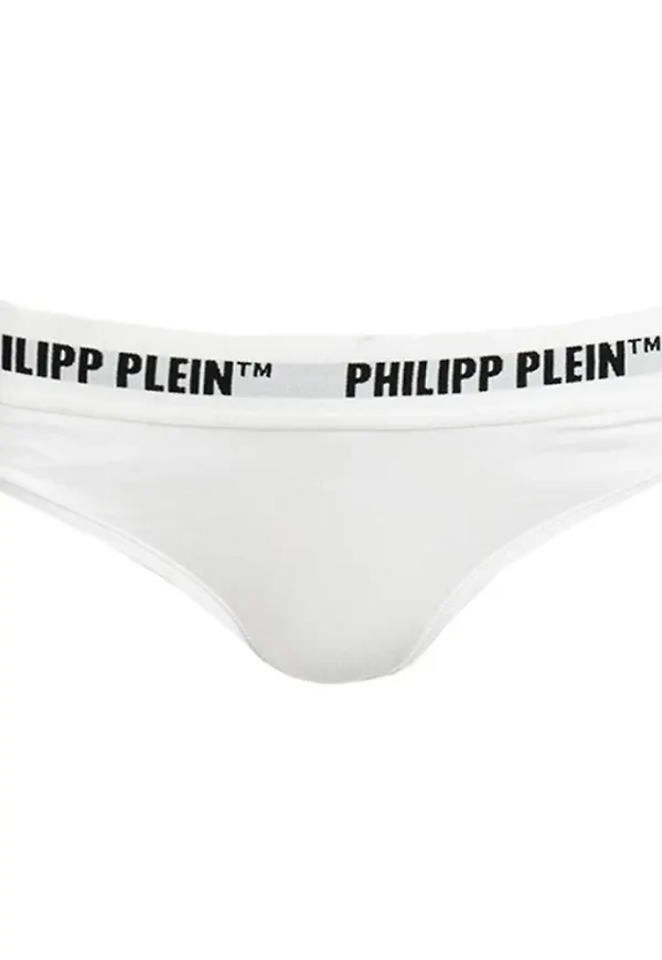 Philipp Plein, Underkläder, Dam, M, String Bikini Pack med Logoband