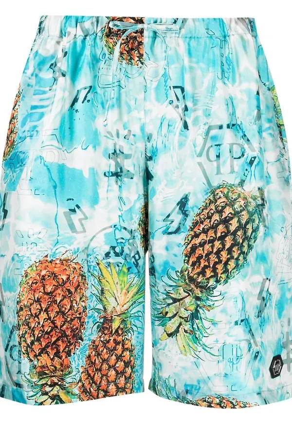 Philipp Plein ananasmönstrade lounge-shorts - Blå