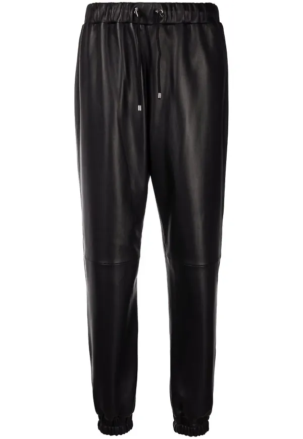 Philipp Plein avsmalnande skinnbyxor - Svart