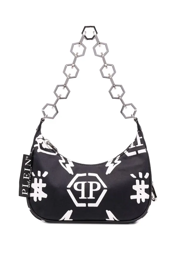 Philipp Plein axelväska med monogram - Svart