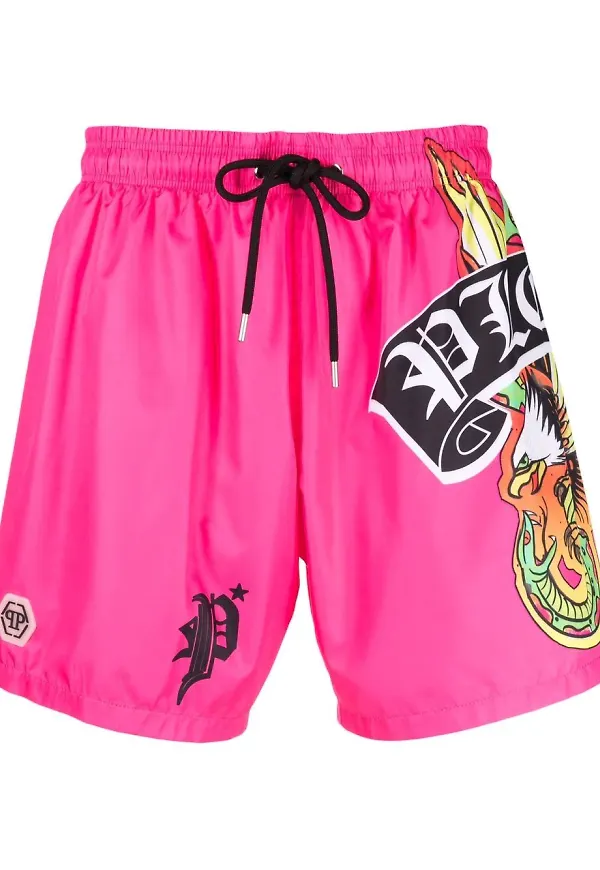 Philipp Plein badbyxor med dragsko - Rosa