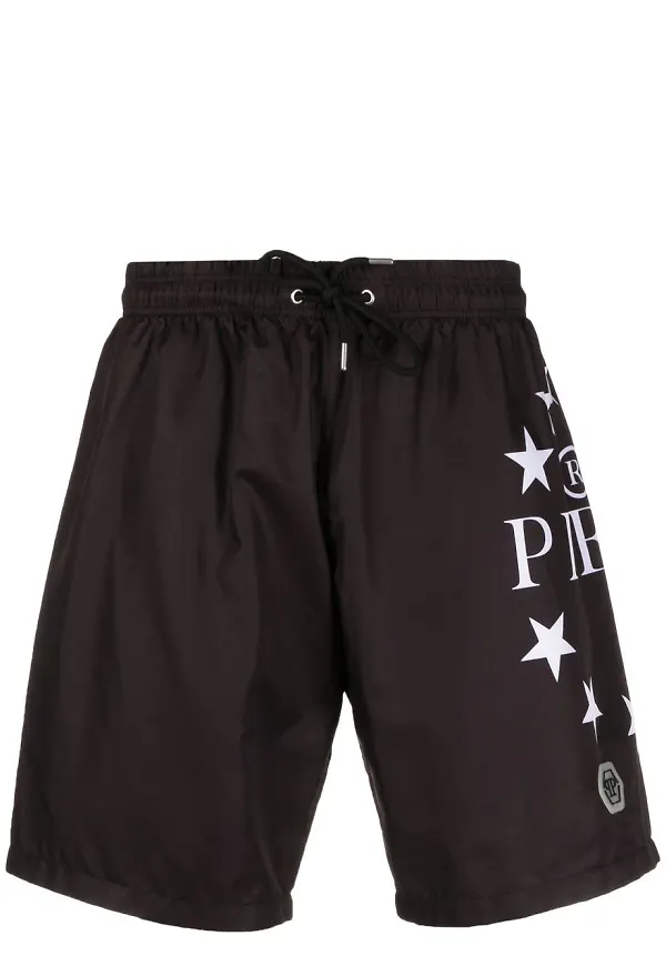 Philipp Plein badbyxor med logotypdetalj - Svart