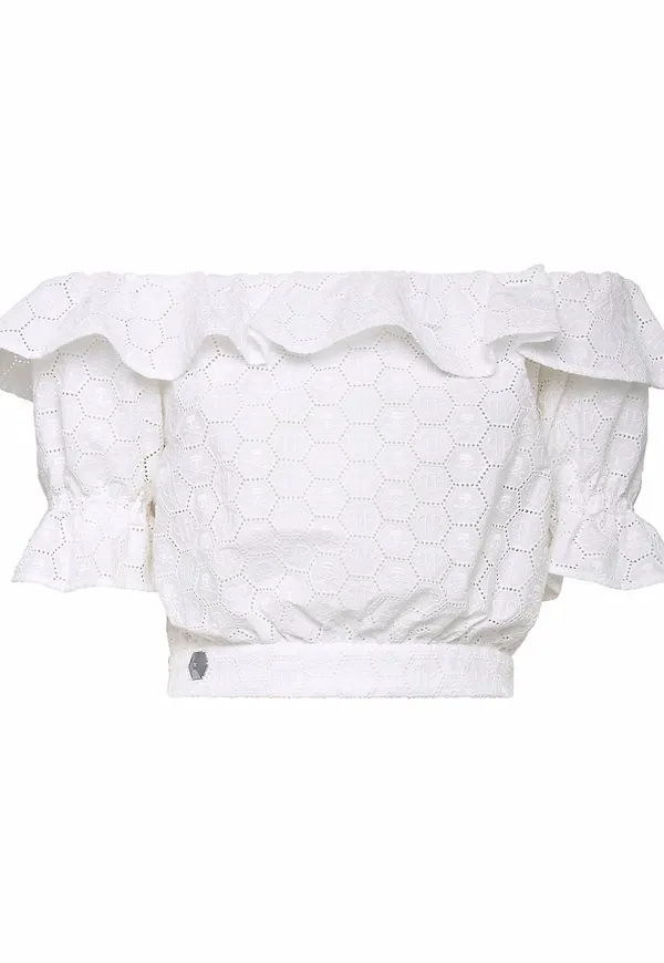 Philipp Plein baraxlad spetsblus - Vit