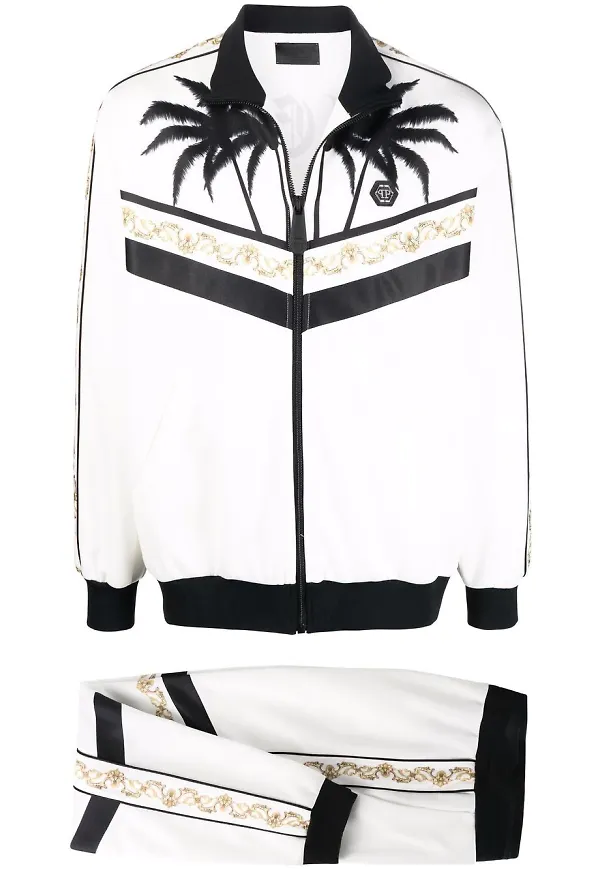 Philipp Plein barockmönstrat träningsställ - Vit