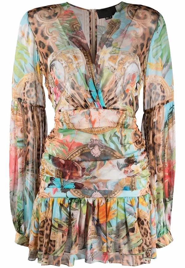 Philipp Plein Baroque Flowers miniklänning - Neutral