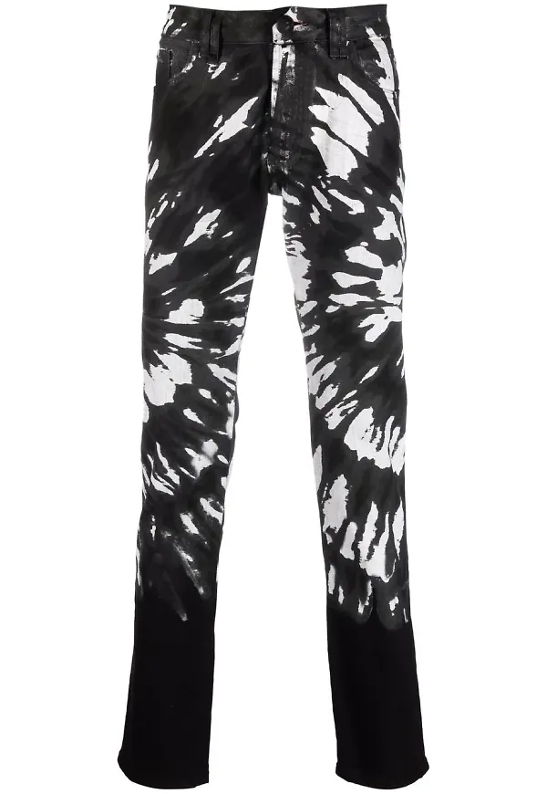 Philipp Plein batikfärgade skinny-jeans - Svart