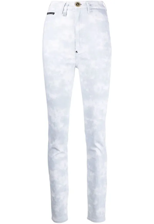 Philipp Plein batikmönstrade skinny-jeans - Blå