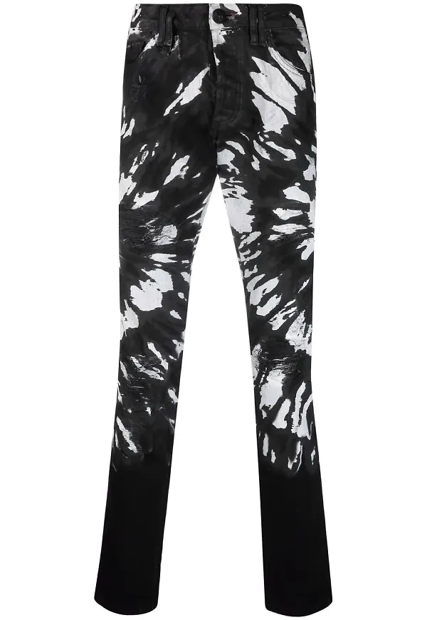 Philipp Plein batikmönstrade straight-jeans - Svart