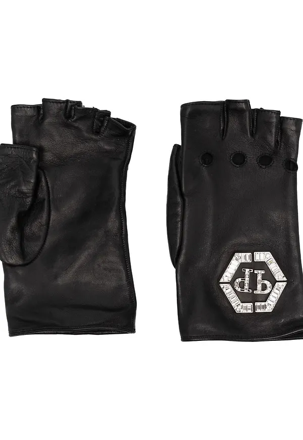 Philipp Plein bilhandskar med logotyp - Svart